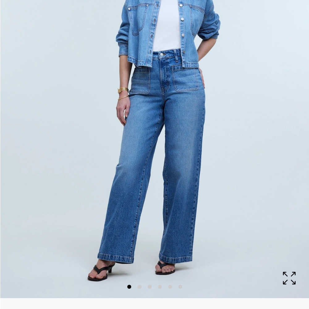 Madewell Petite Curvy Emmett Wide-Leg Jean Patch Pocket Edition